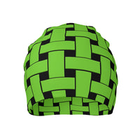 Thumbnail for OOTO - LIME WEAVE ON BLACK - HC_T6 Adult Knitted Beanie - 1 COLOR -