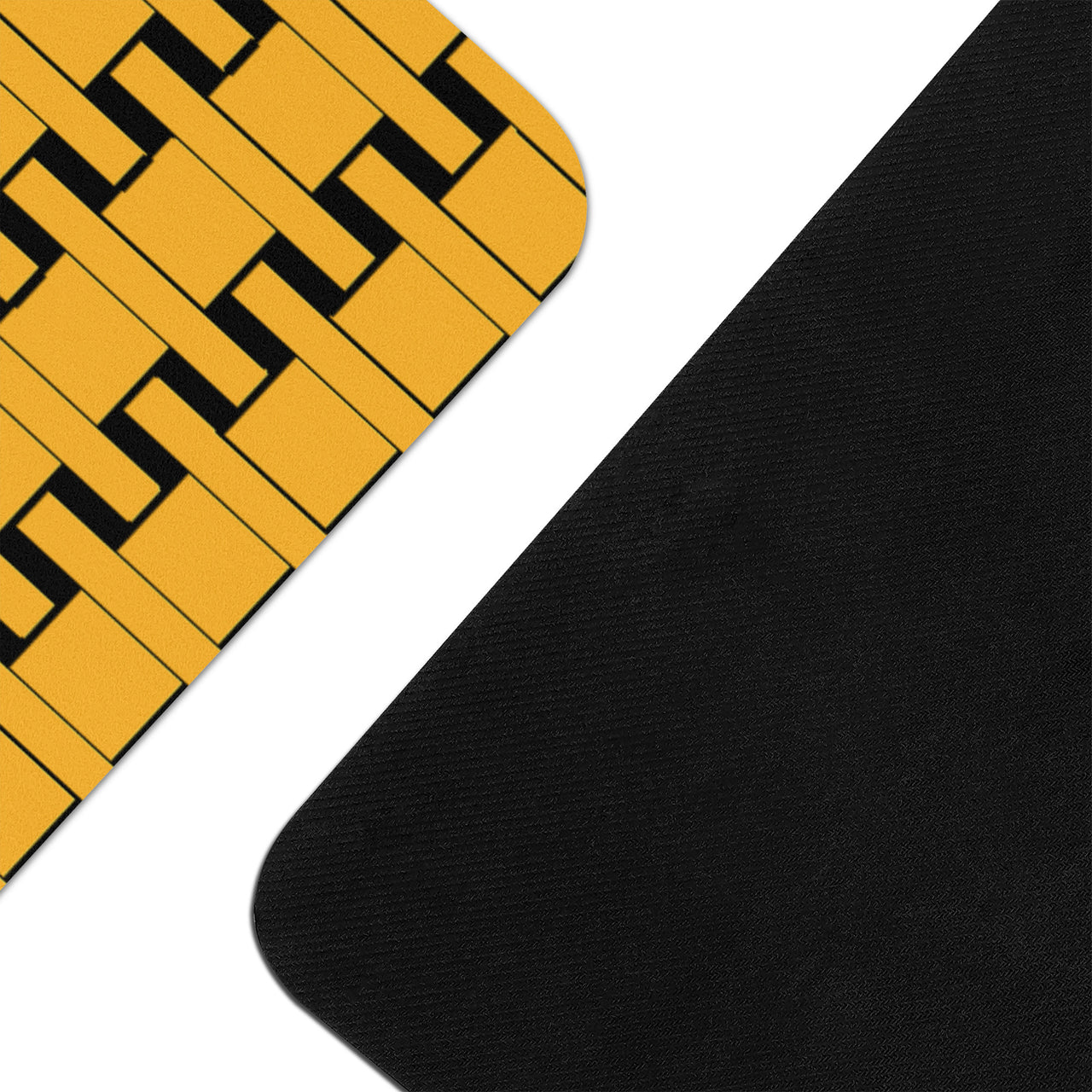 OOTO - Yoga Mat - Yellow weave on Black -