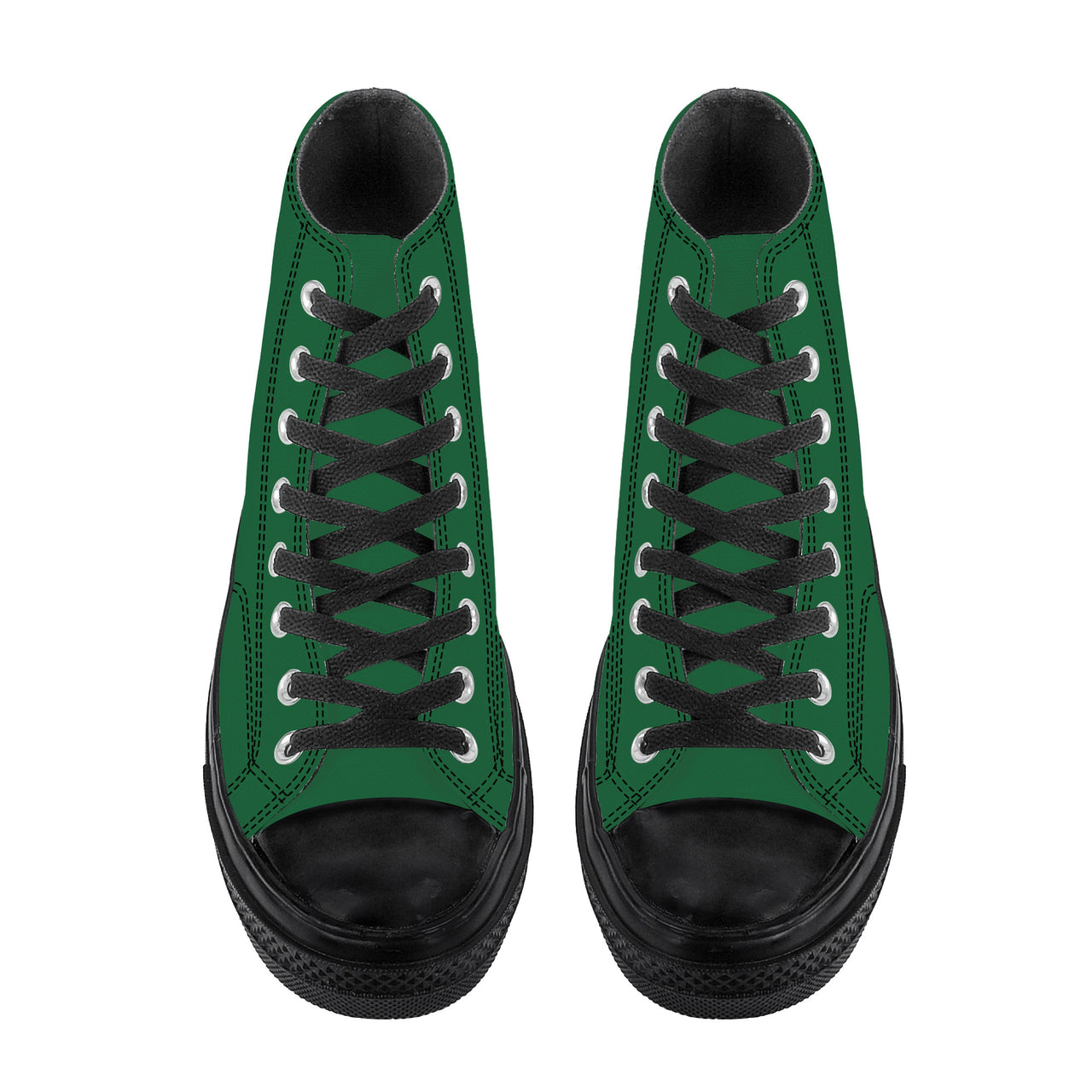 OOTO - High Top Canvas Shoes - BIG GREEN - Black soles - 1 COLOR -