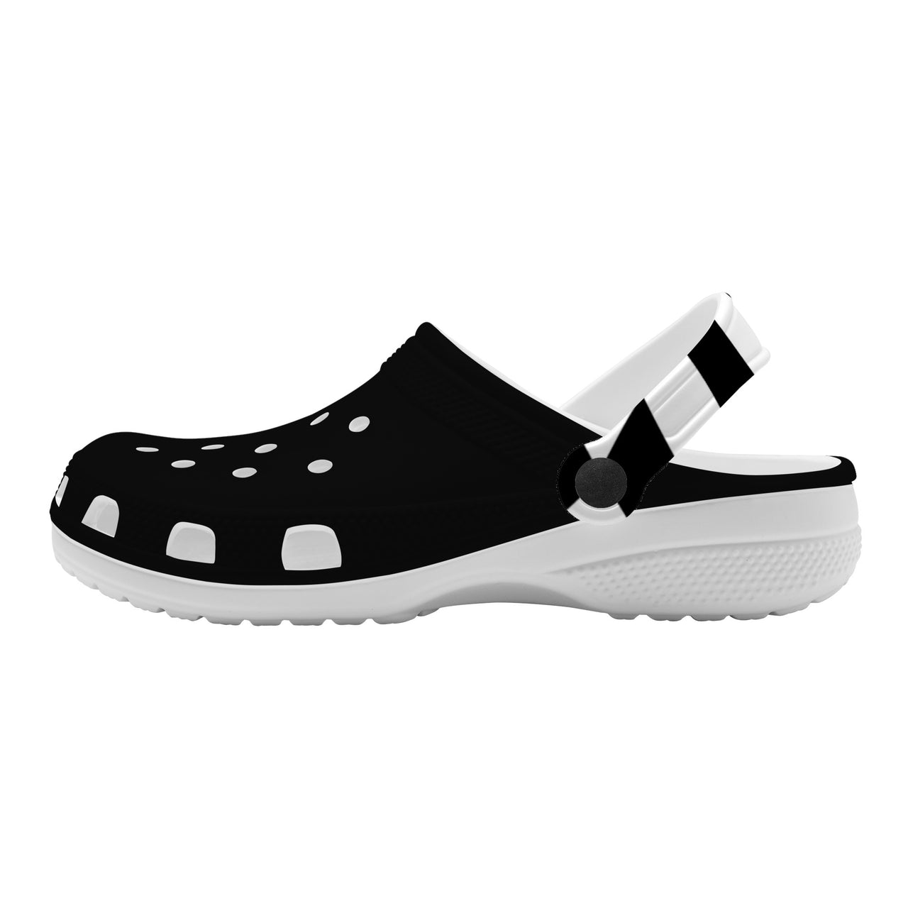 OOTO - BLACK W/BW STRAP - SF_S48_WITH (OPTIONAL) PIVOTING HEEL STRAP - Crocs Clogs